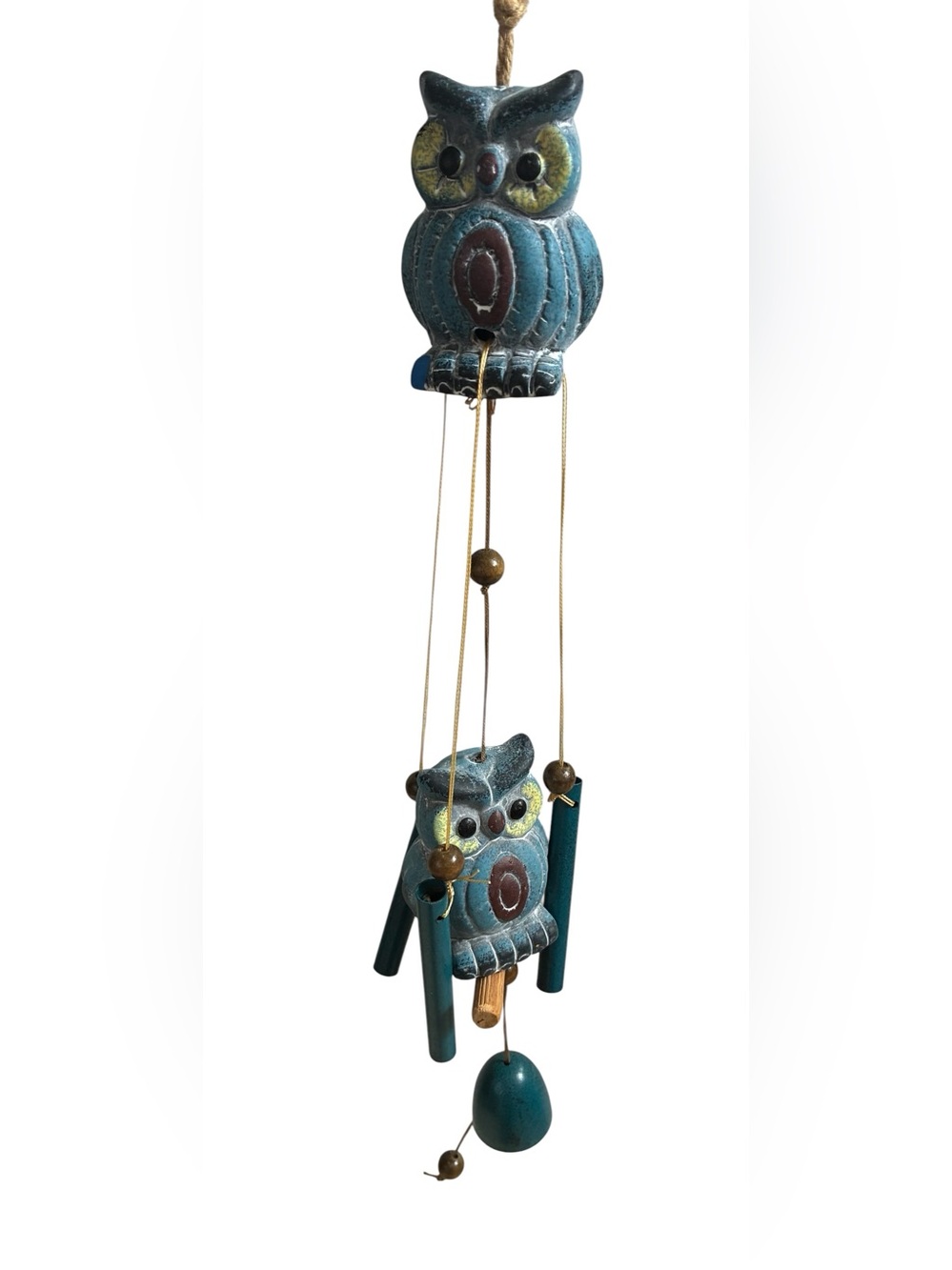 CERAMIC OWL WIND CHIMES